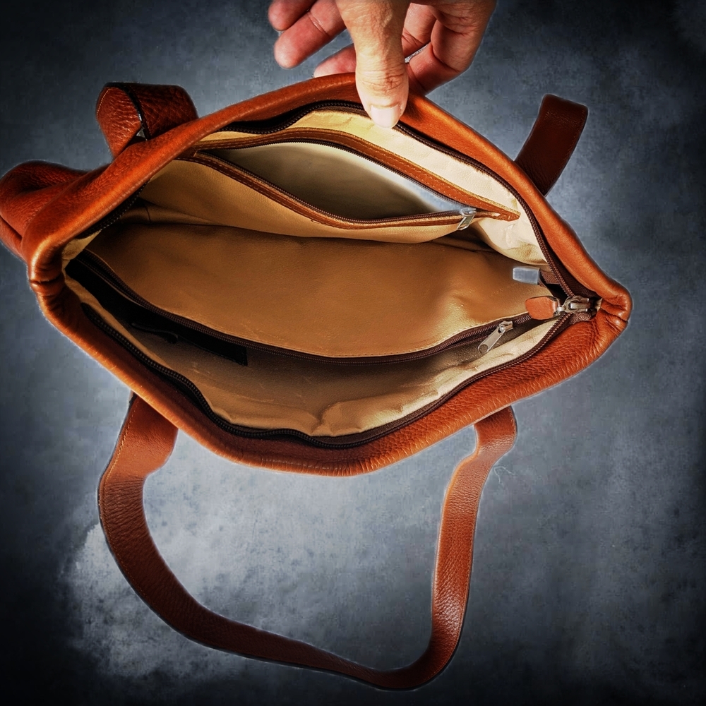 Condor Vintage Brown Cognac Leather Shoulder Bag - Picture 2 of 7